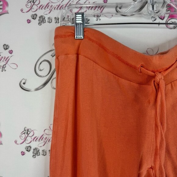 Nicole Miller cashmere pants flare soft bright tie waist Vibrant Orange Knitwear - Picture 5 of 13